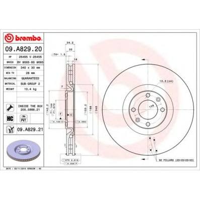 Kočioni disk BREMBO 09.A829.21