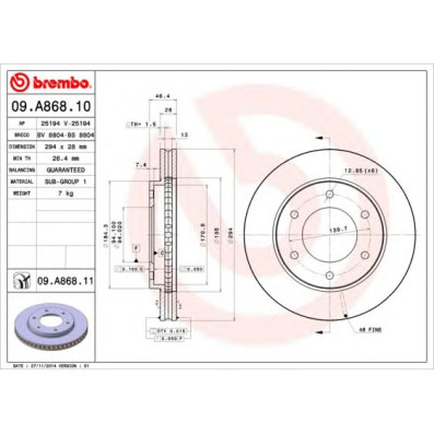 Kočioni disk BREMBO 09.A868.10