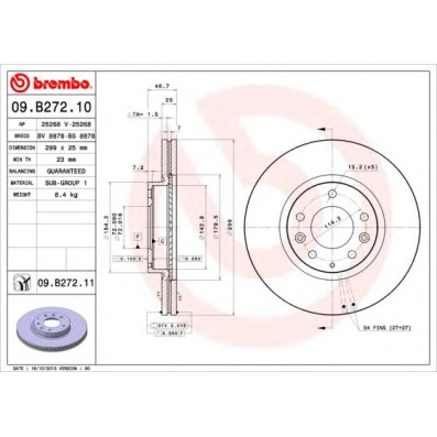 Kočioni disk BREMBO 09.B272.10