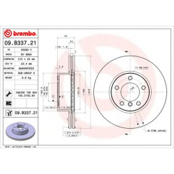 Kočioni disk BREMBO 09.B337.21