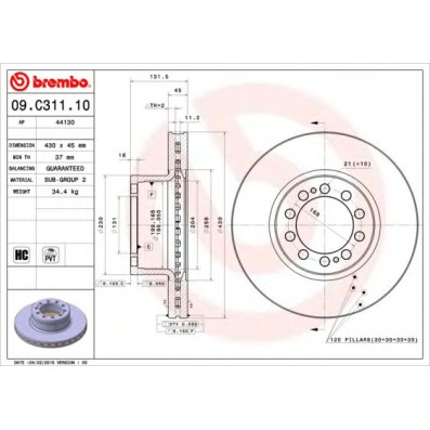 Kočioni disk Brembo 09.C311.10