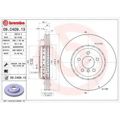 Kočioni disk dvodjelni BREMBO 09.C409.13
