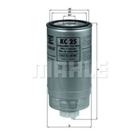 Filter za gorivo MAHLE KC 25