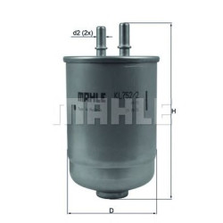 Filter za gorivo MAHLE KL 752/2D