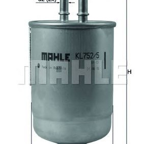 Filter goriva MAHLE KL 752/5D