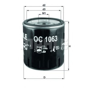 Filter za ulje MAHLE OC 1063