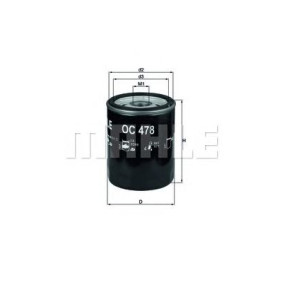 Filter za ulje MAHLE OC 478
