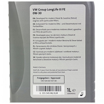 VW  Original Longlife III 0W-30, 1L