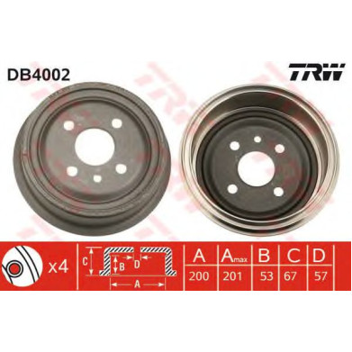 Kočioni bubanj TRW DB4002