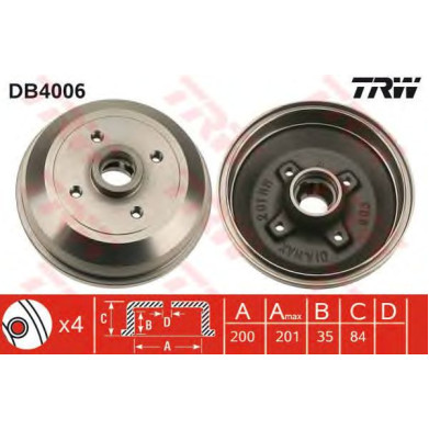 Kočioni bubanj TRW DB4006
