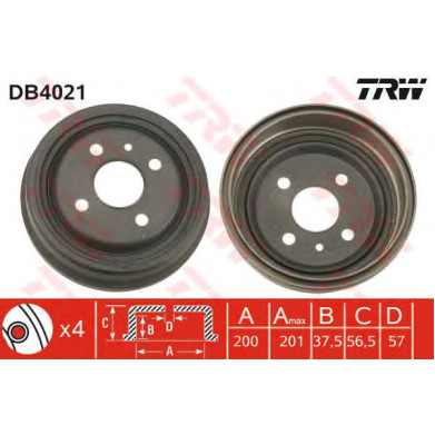Kočioni bubanj TRW DB4021
