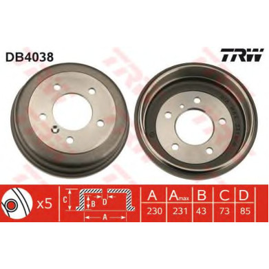 Kočioni bubanj TRW DB4038