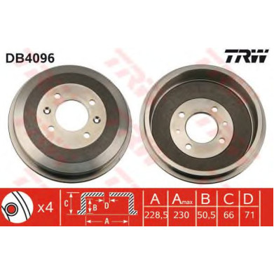 Kočioni bubanj TRW DB4096