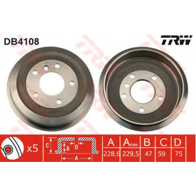 Kočioni bubanj TRW DB4108
