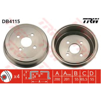 Kočioni bubanj TRW DB4115