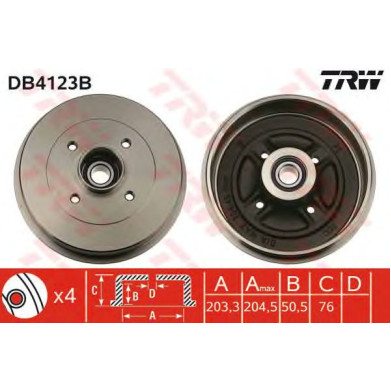 Kočioni bubanj s ležajem TRW DB4123B