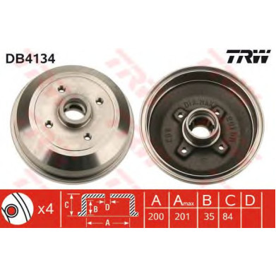 Kočioni bubanj TRW DB4134