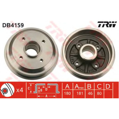 Kočioni bubanj TRW DB4159