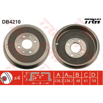 Kočioni bubanj TRW DB4210