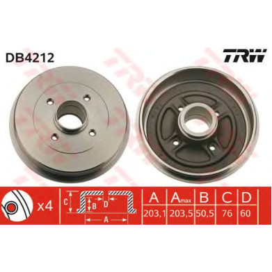 Kočioni bubanj TRW DB4212
