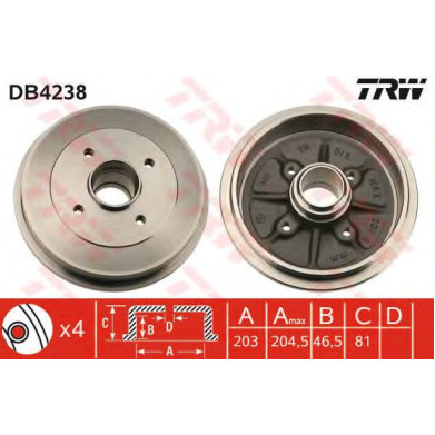 Kočioni bubanj TRW DB4238