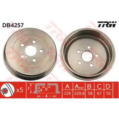 Kočioni bubanj TRW DB4257