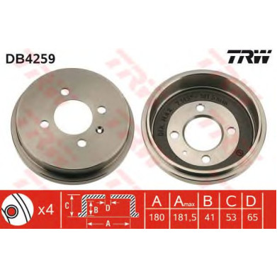 Kočioni bubanj TRW DB4259