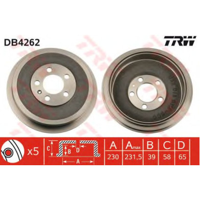 Kočioni bubanj TRW DB4262