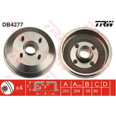 Kočioni bubanj TRW DB4277