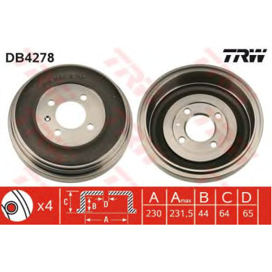 Kočioni bubanj TRW DB4278