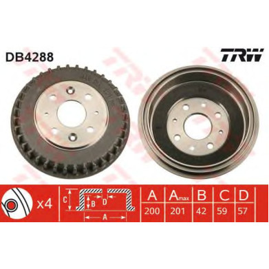 Kočioni bubanj TRW DB4288