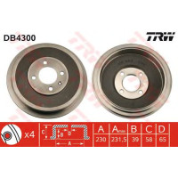 Kočioni bubanj TRW DB4300