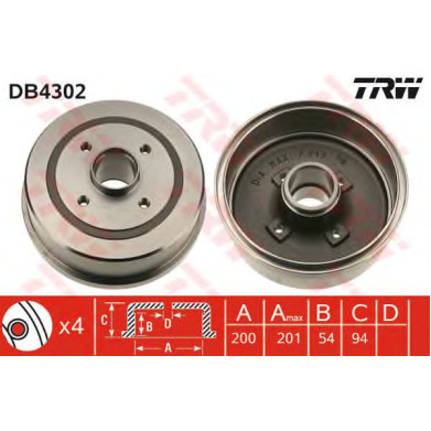 Kočioni bubanj TRW DB4302