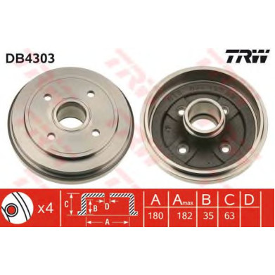 Kočioni bubanj TRW DB4303