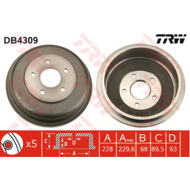Kočioni bubanj TRW DB4309