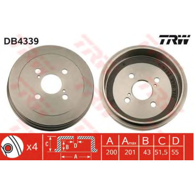 Kočioni bubanj TRW DB4339