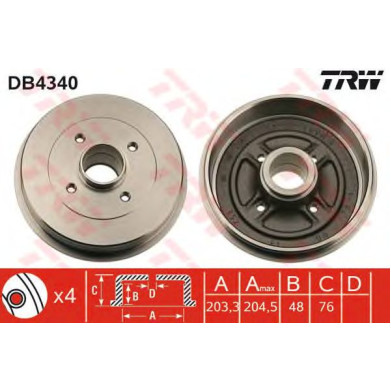 Kočioni bubanj TRW DB4340