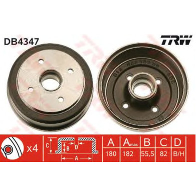 Kočioni bubanj TRW DB4347