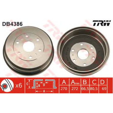 Kočioni bubanj TRW DB4386