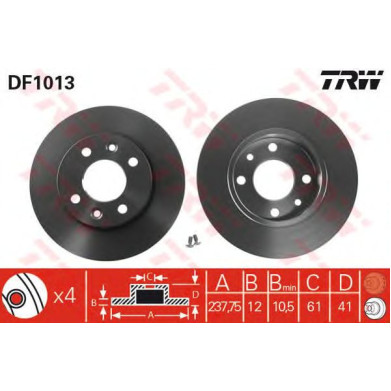 Kočioni disk TRW DF1013