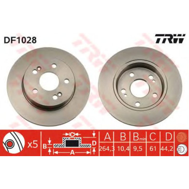 Kočioni disk TRW DF1028