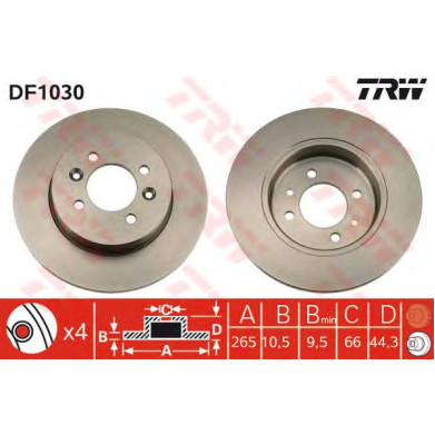 Kočioni disk TRW DF1030
