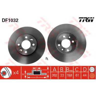 Kočioni disk TRW DF1032