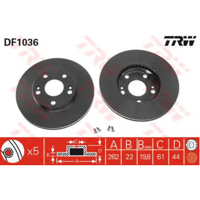 Kočioni disk TRW DF1036