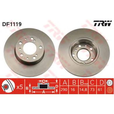 Kočioni disk TRW DF1119