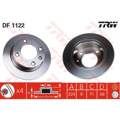 Kočioni disk TRW DF1122