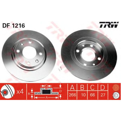 Kočioni disk TRW DF1216