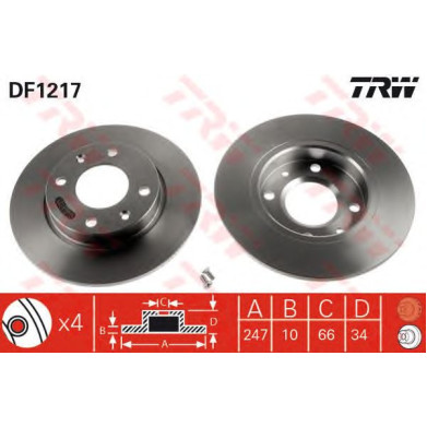 Kočioni disk TRW DF1217