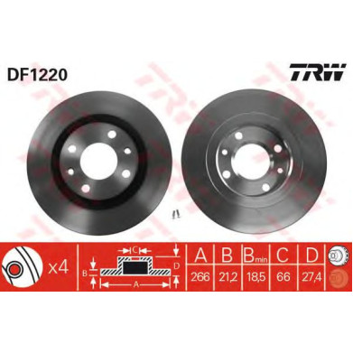 Kočioni disk TRW DF1220
