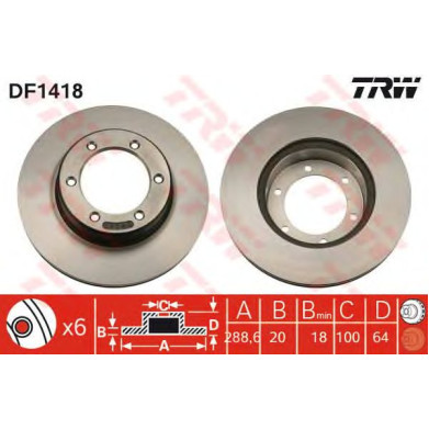 Kočioni disk TRW DF1418